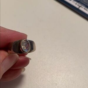 Vintage Starborn moonstone solitaire in 925 marked sterling silver sz4.5